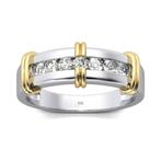 Nieuwe ring met 7 moissanitsteentjes, Handtassen en Accessoires, Ringen, Verzenden, Wit, Nieuw, 17 tot 18