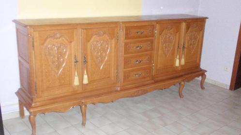 Lage Bretoense licht eiken Lodewijk XV dressior 4 deur & 4 l, Huis en Inrichting, Kasten | Dressoirs, Gebruikt, 200 cm of meer