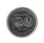 Canada, 1 Dollar 1974, Winnipeg Centennial 1874-1974., Ophalen of Verzenden, Noord-Amerika, Losse munt