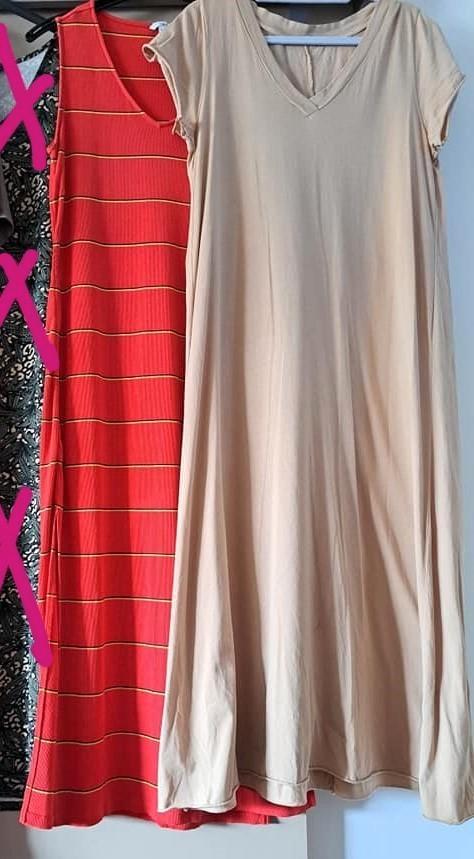 Maxi jurk, L-XL, minstens 130cm lang, Kleding | Dames, Jurken, Zo goed als nieuw, Maat 46/48 (XL) of groter, Beige, Onder de knie