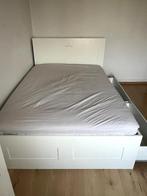 Ikea bed Brimnes, Gebruikt, 140 cm, Wit, Hout