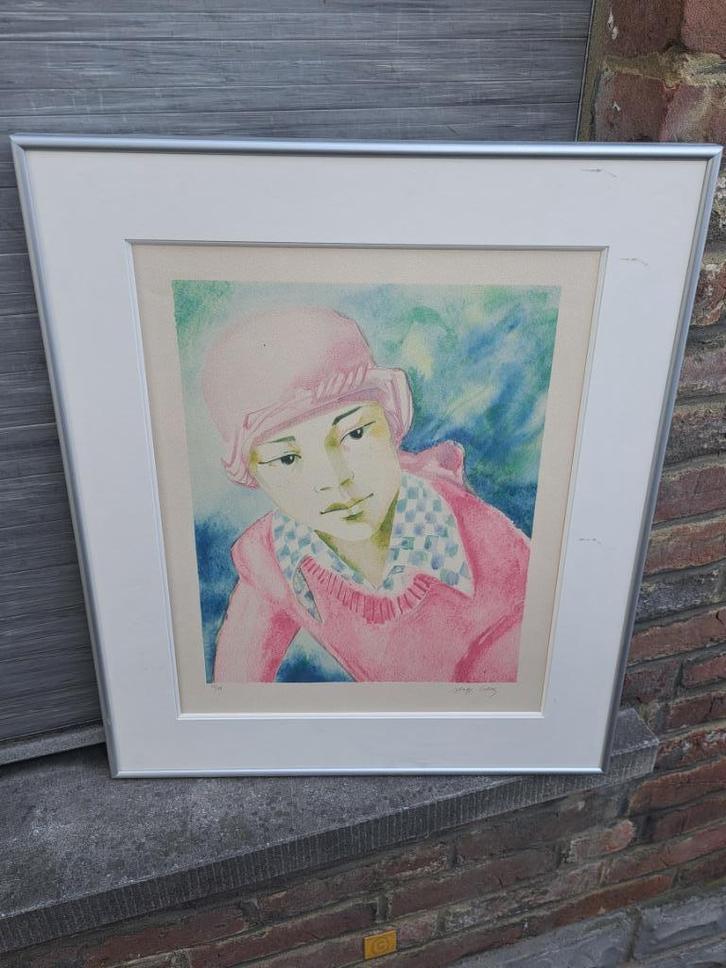 lithographie portrait signe serge creuz, Antiek en Kunst, Kunst | Litho's en Zeefdrukken, Ophalen of Verzenden