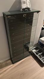 Vitrinekast (glas met houten achterwand in antraciet) NIEUW, Huis en Inrichting, Ophalen, Met deur(en), 100 tot 150 cm, Nieuw
