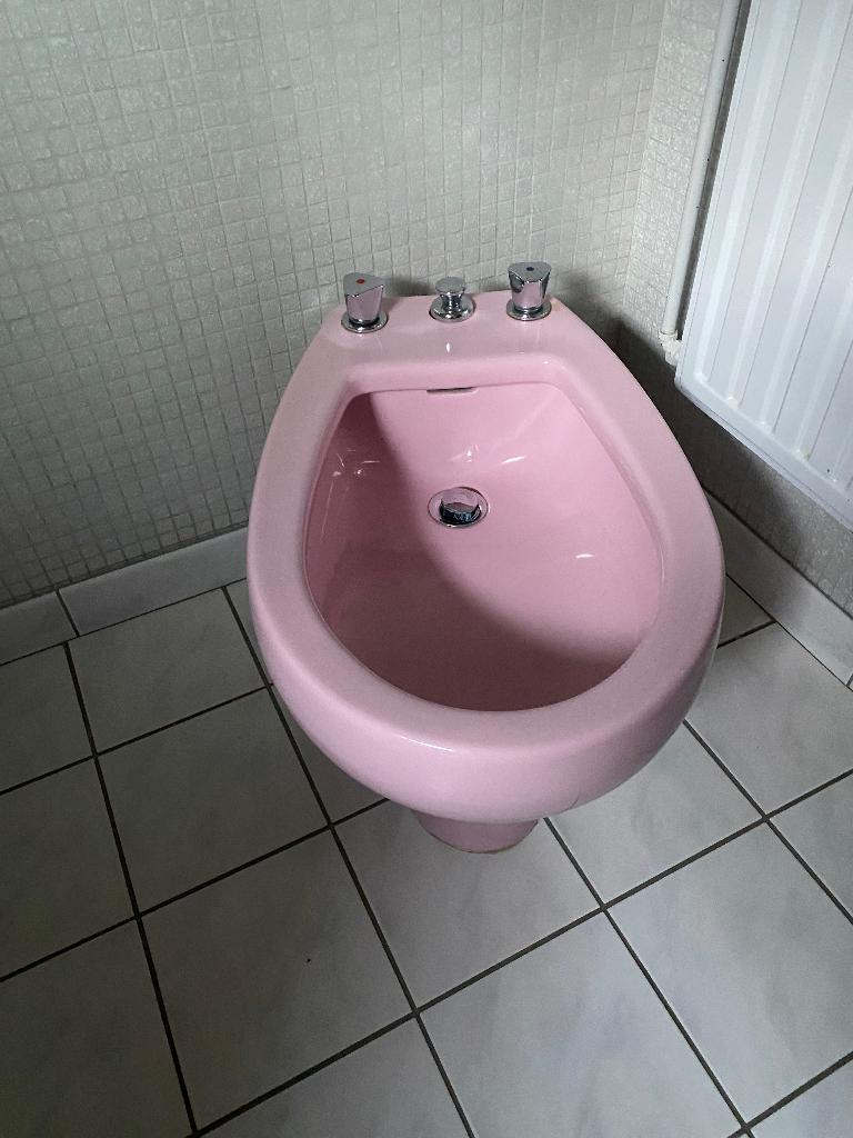 Roze bidet, Doe-het-zelf en Bouw, Sanitair, Ophalen, Gebruikt, Steen, Toilet