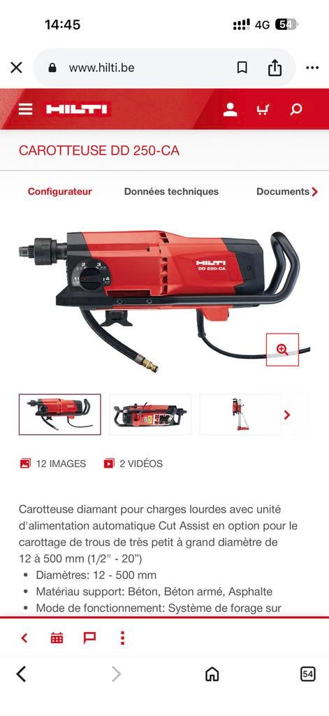 Hilti dd250 kernboormachine, Ophalen, Zo goed als nieuw