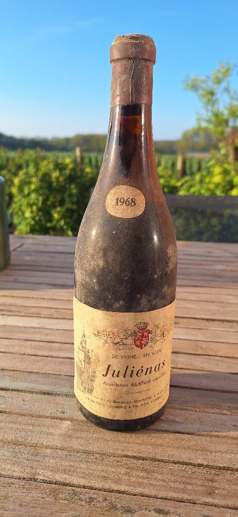 1 volle fles wijn Juliénas, Vin fin de Beaujolais 1968., Ophalen, Gebruikt, Frankrijk, Rode wijn