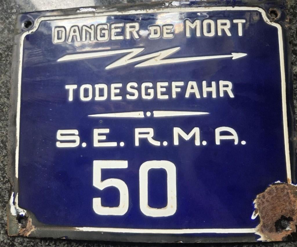 Emaille bord Todesgefahr Danger de Mort Zeldzaam!!!, Enlèvement ou Envoi, Utilisé
