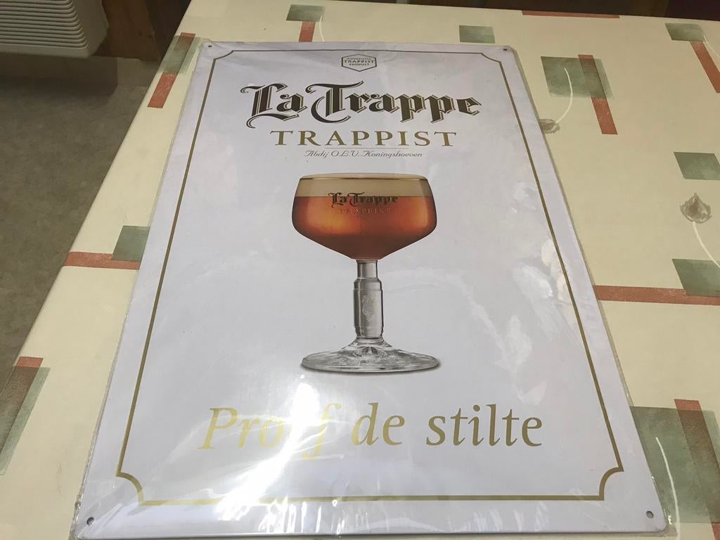 Panneau d'affichage métallique La Trappe, Collections, Marques & Objets publicitaires, Comme neuf, Panneau publicitaire, Enlèvement ou Envoi