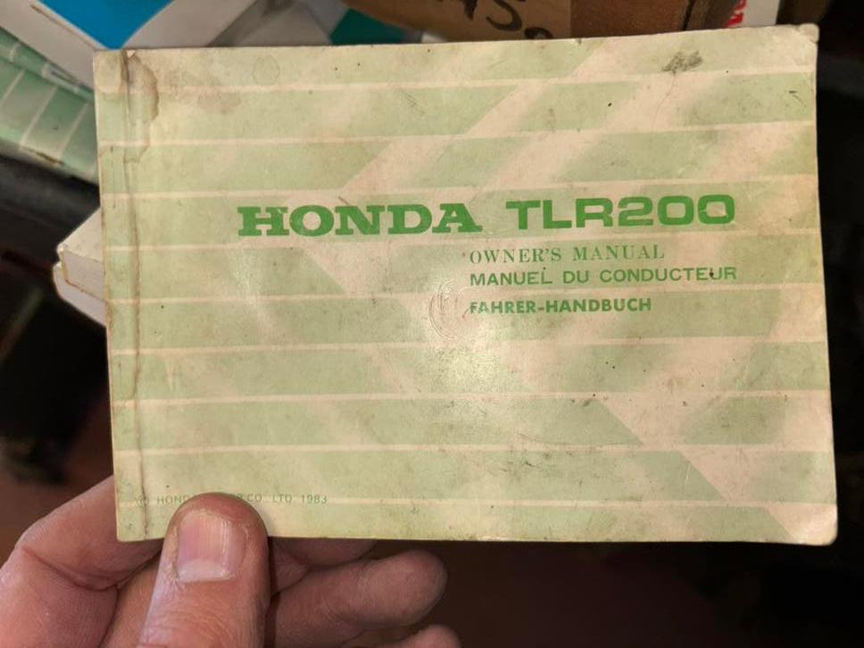 Owner’s manual Honda TLR200, Ophalen of Verzenden, Honda