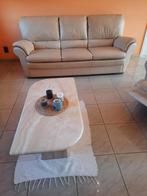 Salon complet en cuir 3 + 1 + 1 + table en marbre, Enlèvement, Cuir