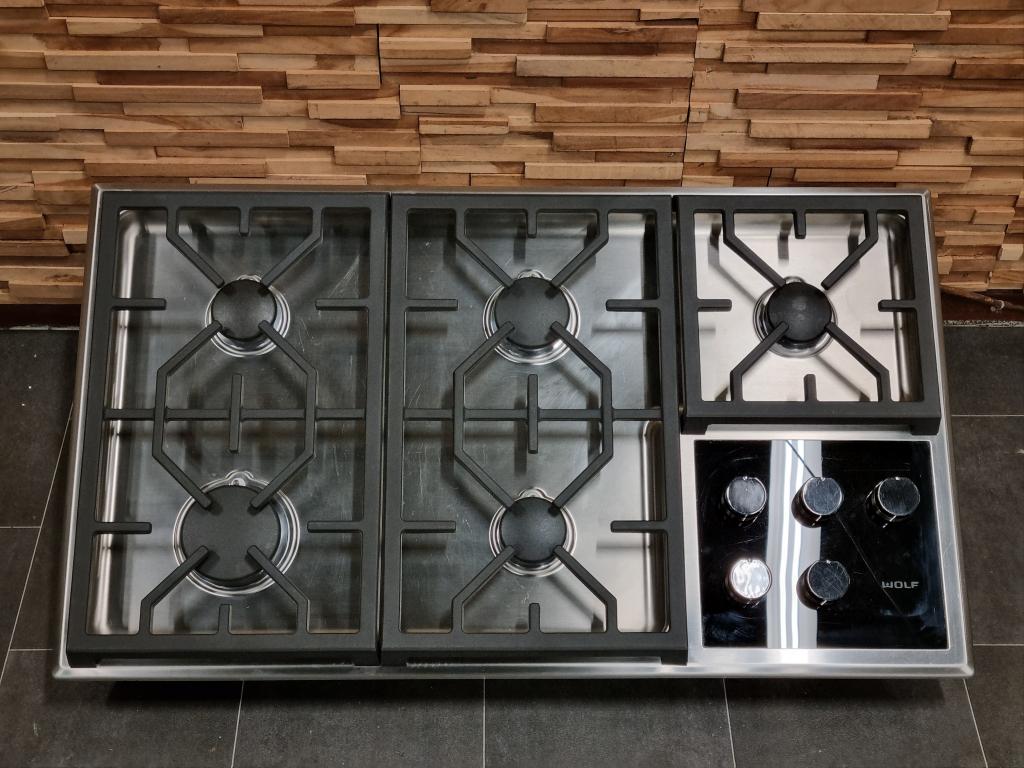 Luxe inbouw kookplaat Wolf 90 cm, Niet ingevuld, Gaz, Classe énergétique A ou plus économe, Enlèvement ou Envoi