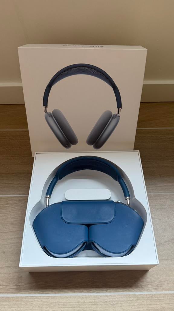 Apple AirPods Max Sky Blue met doos & smart case, TV, Hi-fi & Vidéo, Casques audio, Autres marques, Circum-aural, Enlèvement, Comme neuf