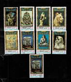 ASIE E.A.U. SHARJAH ART ÉGYPTIEN 9 TIMBRES OBLITERES - SCAN, Enlèvement, Affranchi