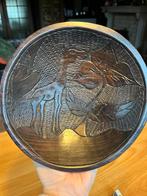 Planche de bois africaine vintage sculptée sur bois Girafe, Enlèvement ou Envoi