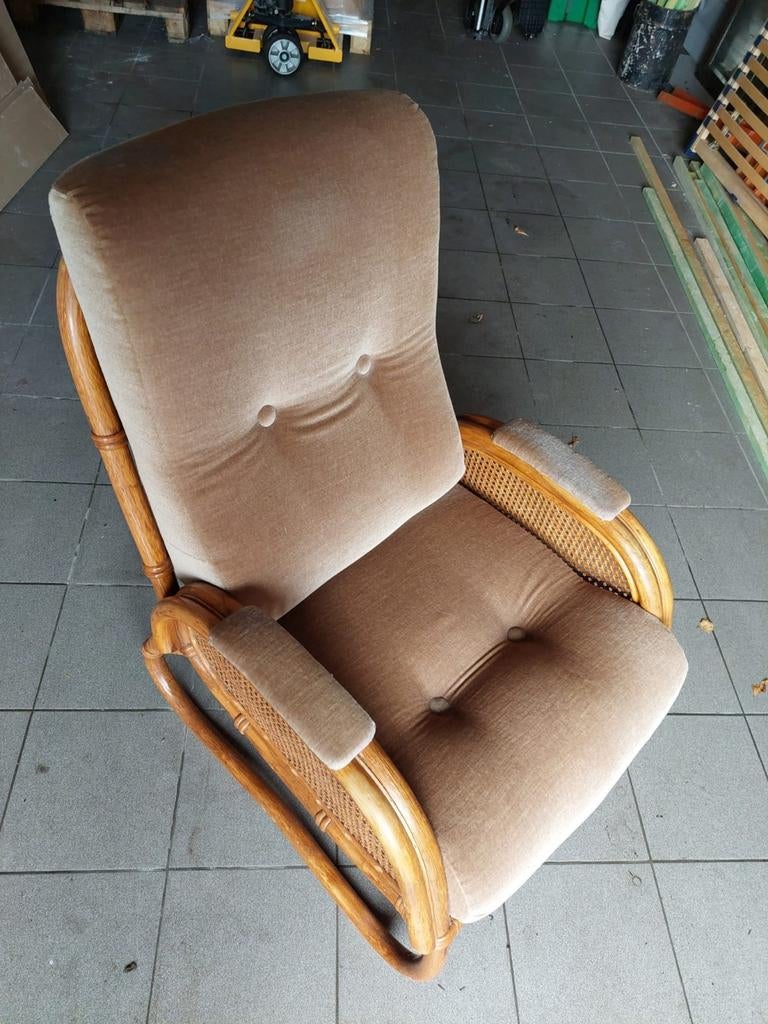 siège en rotin confortable vintage, Maison & Meubles, Fauteuils, Enlèvement