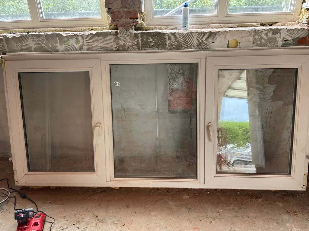 Raam 2190x1350, Ophalen, Kunststof, Gebruikt, Raamkozijn