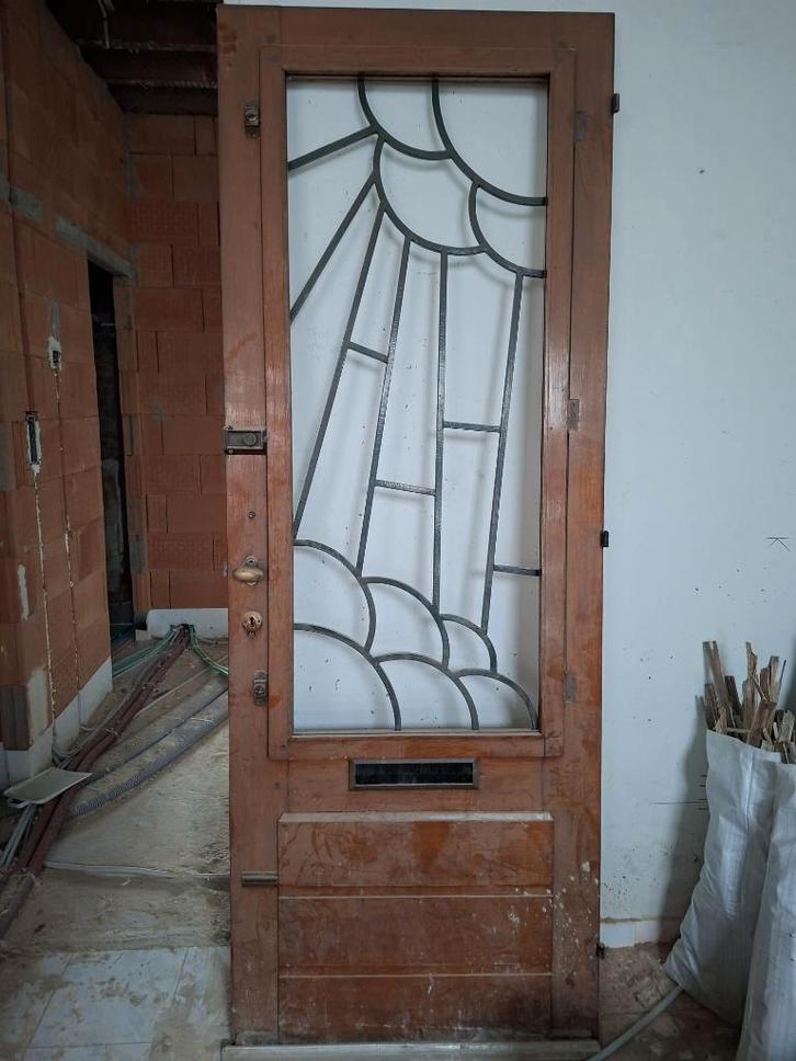 Porte d'entrée ancienne, Bricolage & Construction, Fenêtres & Moustiquaires, Utilisé, Porte extérieure, 215 cm ou plus, 80 à 100 cm