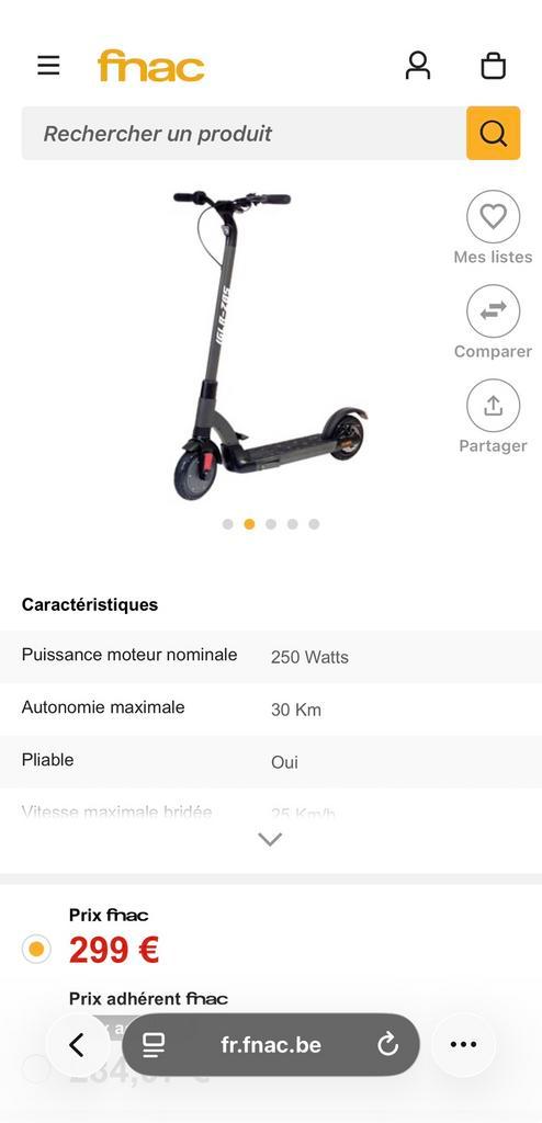 Trottinette électrique, Vélos & Vélomoteurs, Trottinettes, Comme neuf, Step électrique (E-scooter), Enlèvement