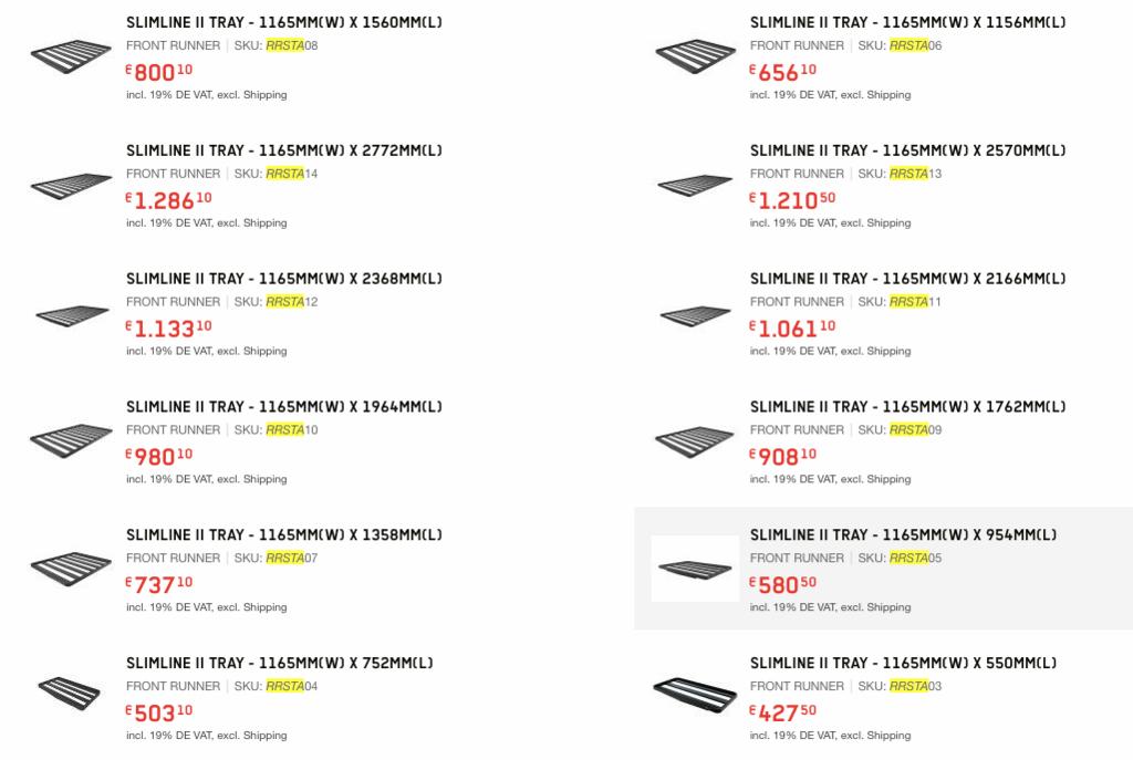 Front Runner Roof Rack Platform RRSTD RRSTG RRSTA RRSTP Dive, Auto diversen, Dakdragers, Nieuw, Verzenden