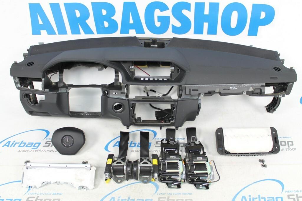 Airbag kit Tableau de bord cuir noir Mercedes E klasse W212