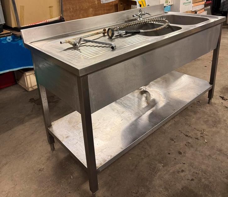 RVS Dubbele Spoelbak – Professionele kwaliteit, Doe-het-zelf en Bouw, Sanitair, Inox, Ophalen of Verzenden