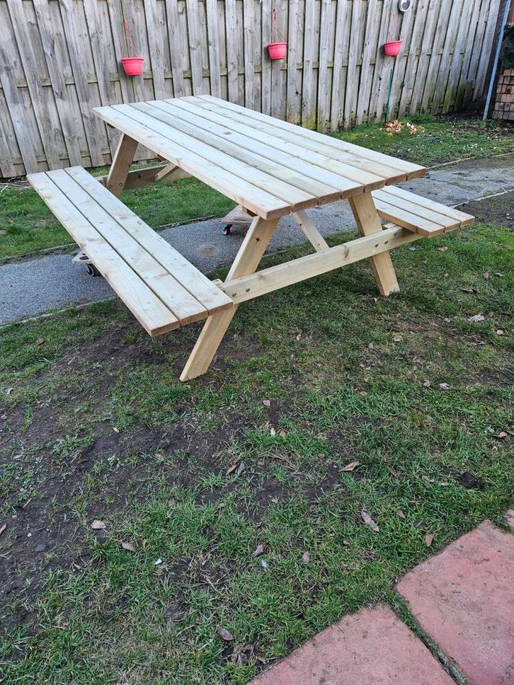 Tables de pique-nique imprégnées neuves pour 6 et 8 personne, Jardin & Terrasse, Tables de pique-nique, Enlèvement