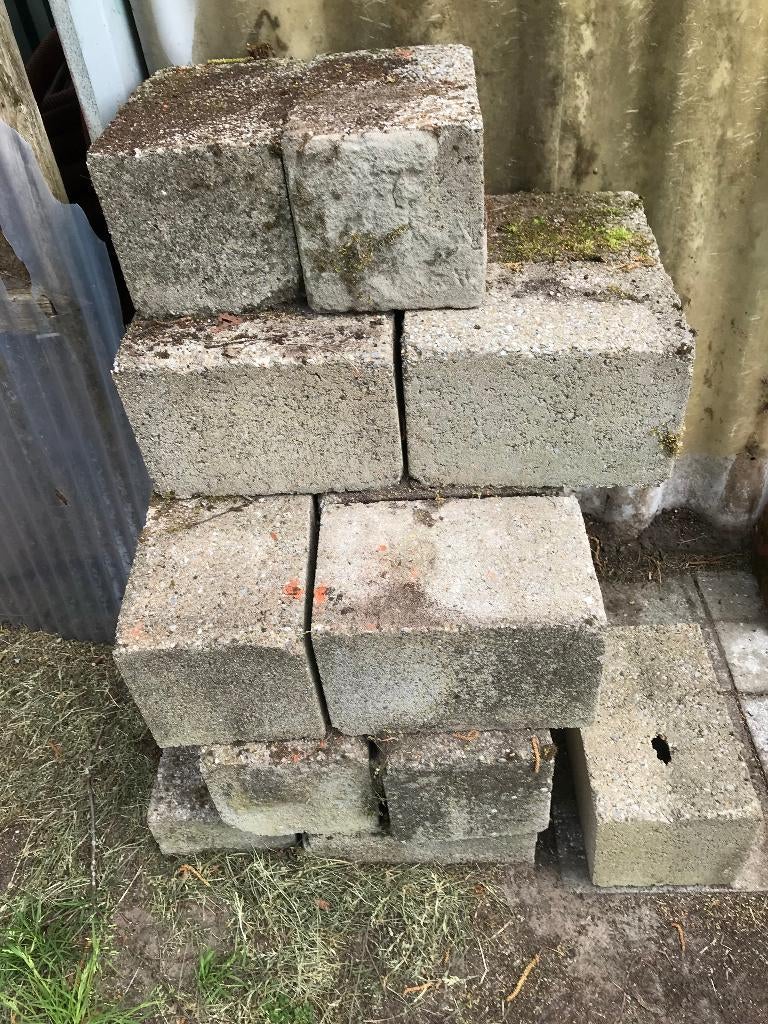 betonnen blokken, Ophalen, Gebruikt, Blok