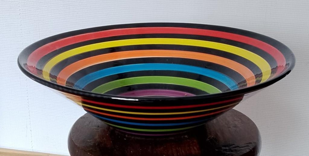 stenen fruitschaal / handgeschilderd (geen schade), Antiek en Kunst, Antiek | Schalen, Ophalen