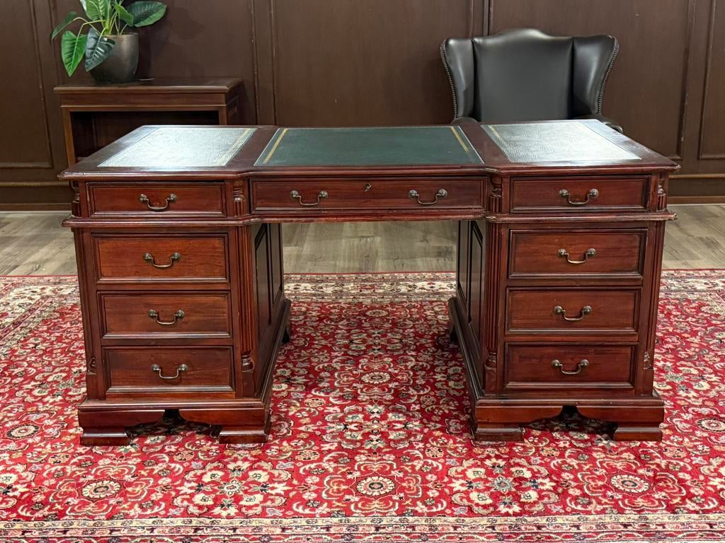 Klassiek Engels bureau #656, Huis en Inrichting, Bureaus, Hout, 93 cm, Bruin, Ophalen of Verzenden