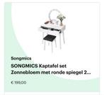 Witte kaptafel met spiegel en verlichting, Huis en Inrichting, Ophalen, Gebruikt, 50 tot 100 cm, Wit