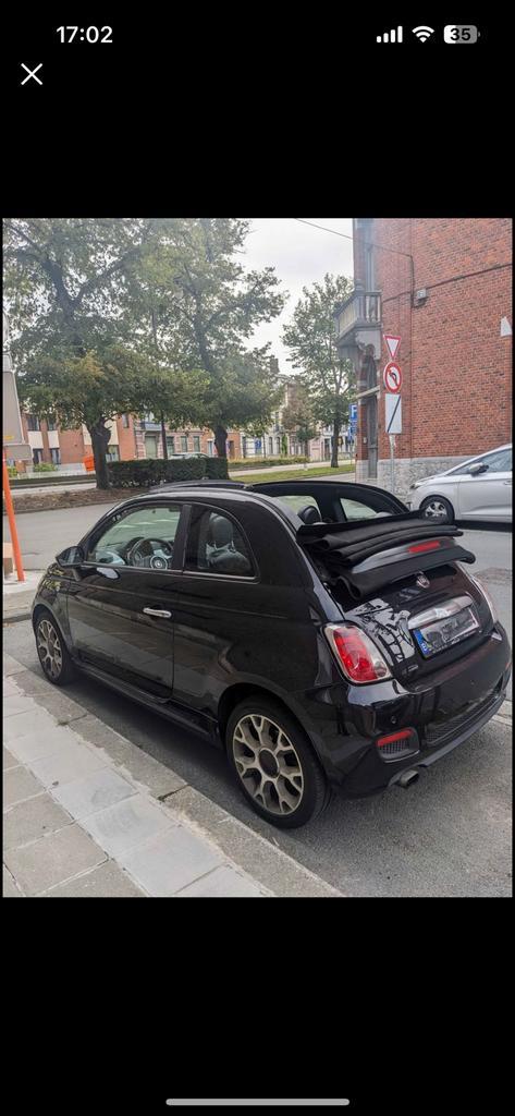 Fiat 500 cabriolet, Auto's, Fiat, 500C, Bluetooth, Benzine, Cabriolet, Zwart, Zwart, Leder, Ophalen
