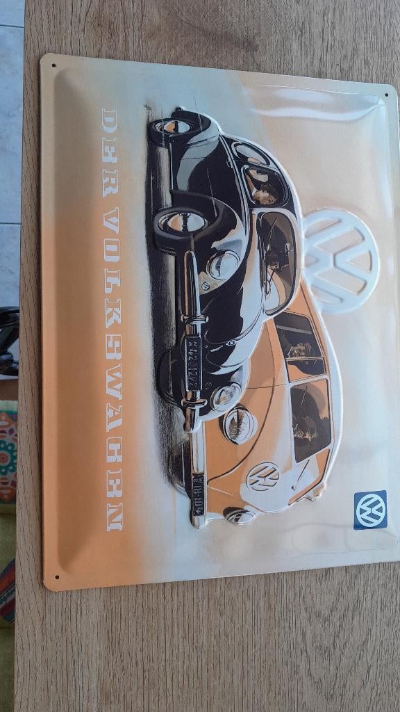 Metalen bord volkswagen, Ophalen, Nieuw, Reclamebord