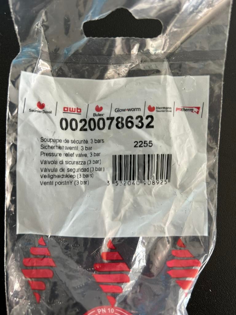 Bulex / Saunier Duval / Soupape de sécurité, Bricolage & Construction, Chauffe-eau & Boilers, Enlèvement ou Envoi, Neuf