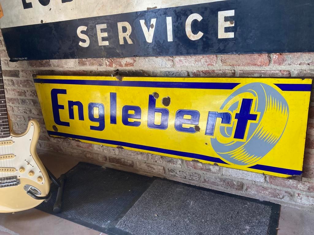 Emaille reclame Englebert, Ophalen, Zo goed als nieuw