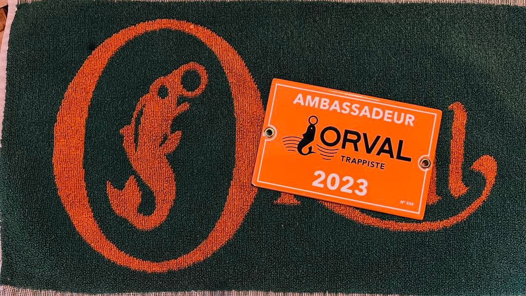 Plaque ambassadeur Orval 2023, Collections, Marques de bière, Neuf, Panneau, Plaque ou Plaquette publicitaire, Autres marques