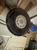 Retro bijzettafel, Huis en Inrichting, Tafels | Bijzettafels, Gebruikt, Rond, Glas, Ophalen