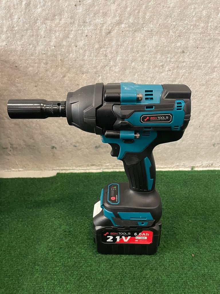 Nieuwe BSN-Tools 800Nm slagmoersleutel met 2 accu’s, Auto diversen, Autogereedschap, Ophalen, Nieuw