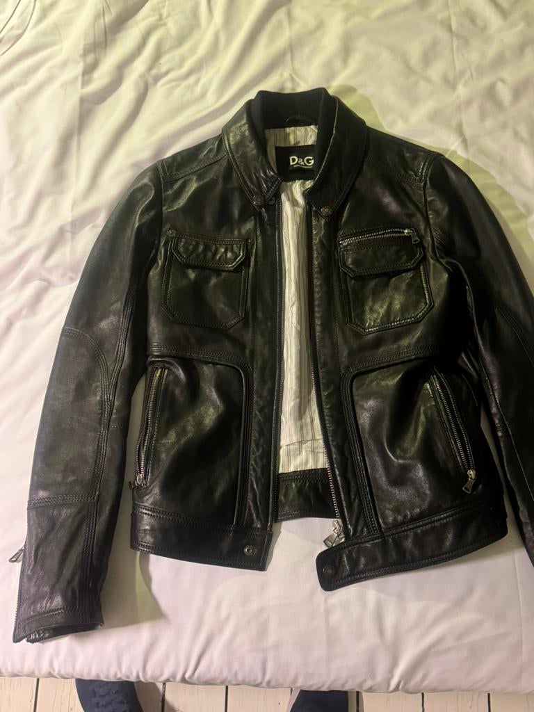 Dolce & Gabana leren vest, Ophalen, Maat 48/50 (M)