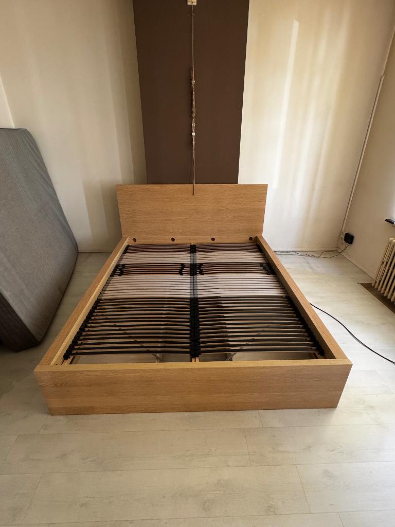 Lit MALM 160 CM, Maison & Meubles, Chambre à coucher | Lits, Comme neuf, Brun, Enlèvement, 200 cm