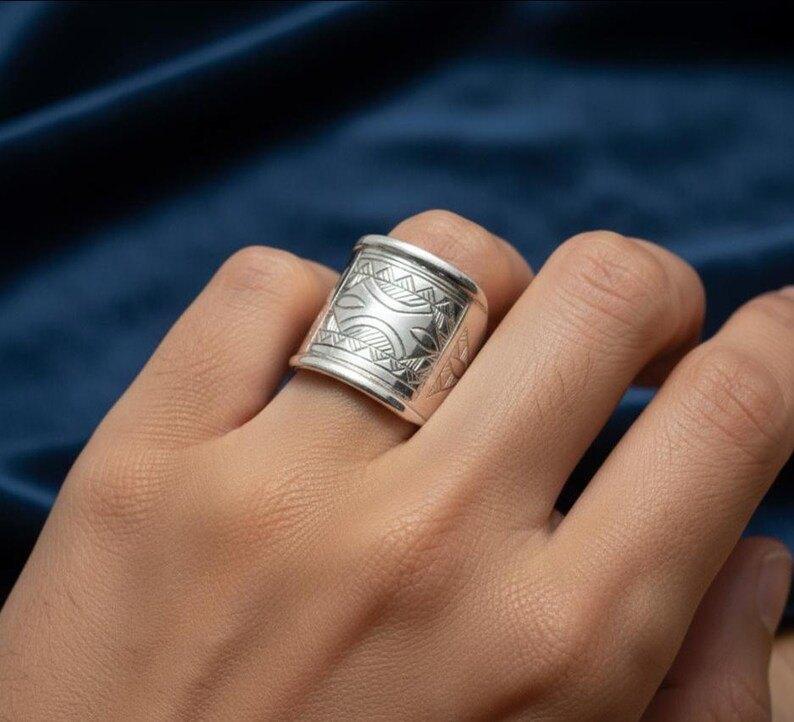 Magnifique bague touareg en argent pour homme neuve, Neuf, Enlèvement ou Envoi, Homme, Argent