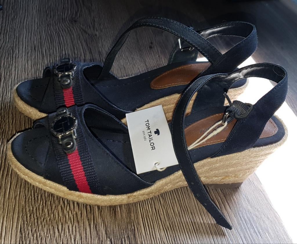 Nieuwe sleehak (wedges) sandalen Tom Tailor maat 36, Blauw, Nieuw, Sandalen of Muiltjes, Tom Tailor