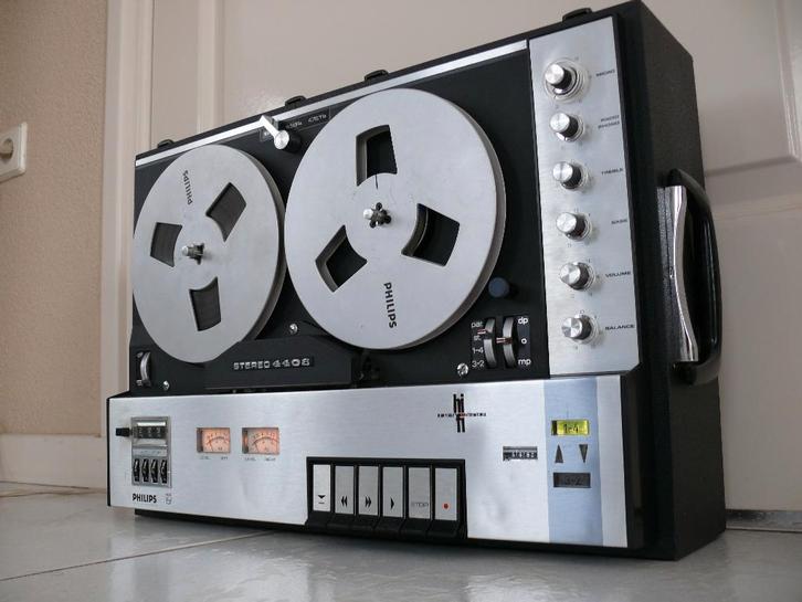 Prima spelende Philips 4408 Hifi Stereo - 3 snelheden, Audio, Tv en Foto, Bandrecorder, Met stofkap, Met banden, Ophalen of Verzenden