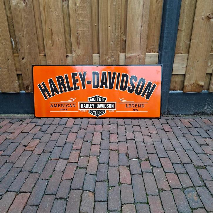 harley davidson emaille reclamebord, Verzamelen, Merken en Reclamevoorwerpen, Reclamebord, Ophalen of Verzenden