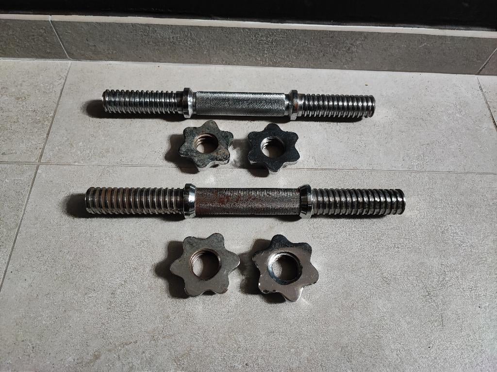 2 haltères (30mm), Sports & Fitness, Enlèvement ou Envoi, Utilisé, Bras, Barre d'haltères