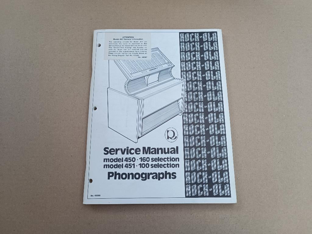 Service Manual Rock-ola 450/451 (1974) jukebox, Verzenden
