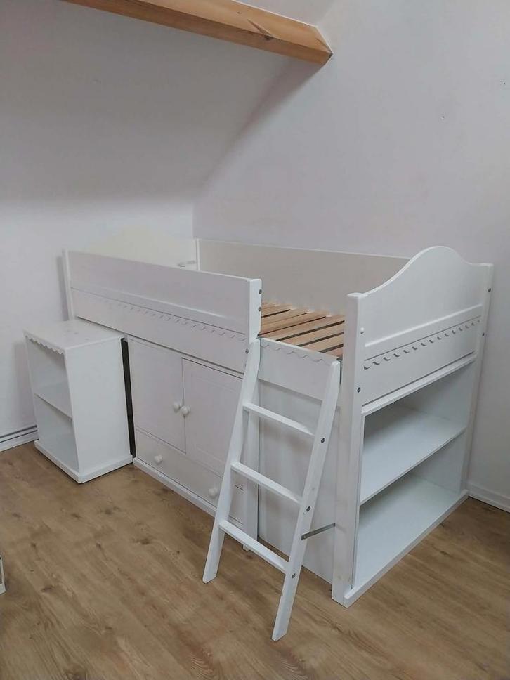 Lit combiné 90x190 avec Bureau & Rangements - Gain de place, Enfants & Bébés, Chambre d'enfant | Lits superposés & Lits mezzanines