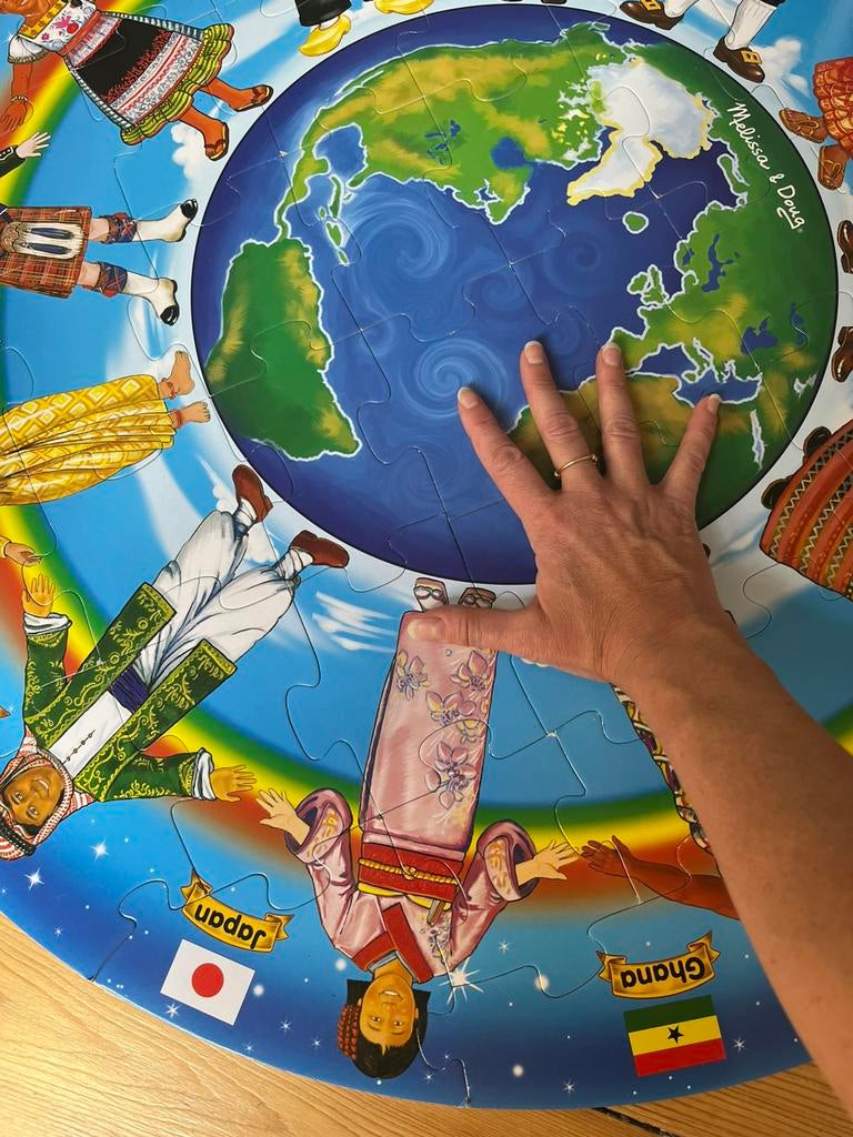 Puzzle geant autour du monde 48 pièces, Ophalen of Verzenden, Zo goed als nieuw