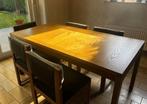 Table de salle à manger en bois massif + 6 chaises, Maison & Meubles, Enlèvement, Utilisé, Intemporel, scandinave, 6 à 8 chaises