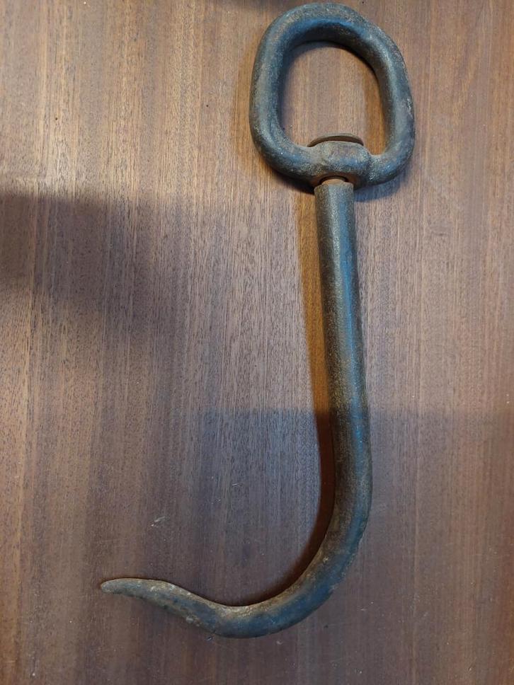 Oude smeedijzeren slagershaak / ophanghaak / weegshaak, Antiek en Kunst, Antiek | Gereedschap en Instrumenten, Ophalen