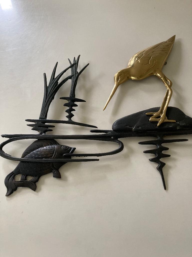 Wandversiering, Ophalen, Metaal, Industrieel, 45 cm